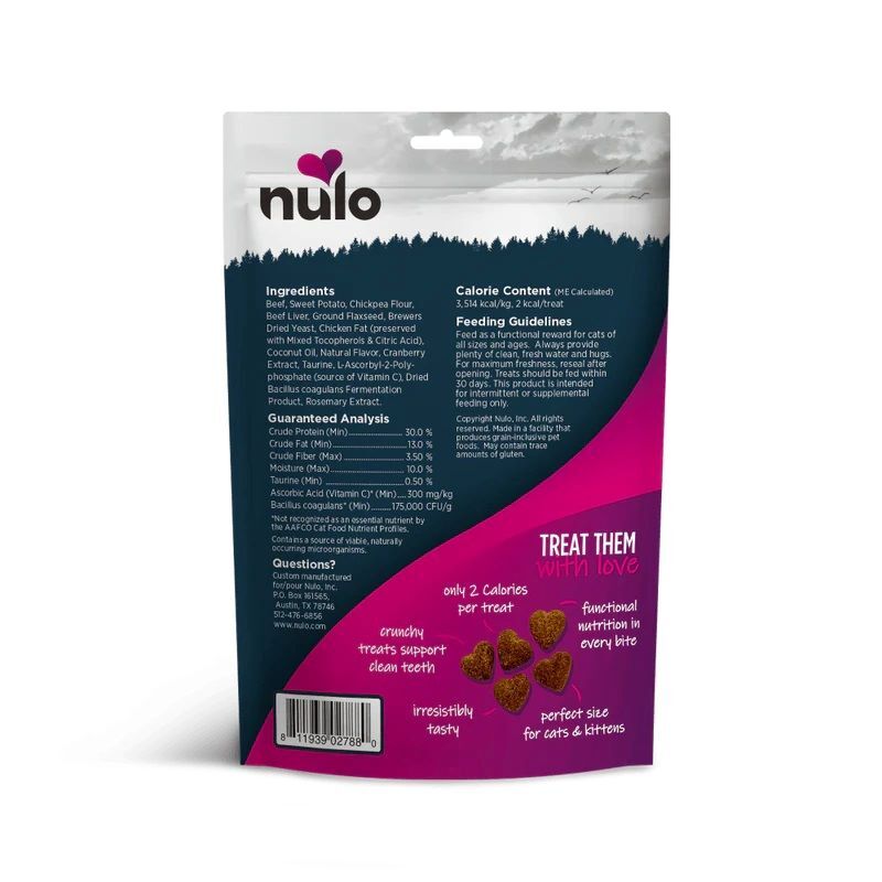 Nulo Healthy Heart Beef Recipe Functional Crunchy Cat Treats, 4-Oz