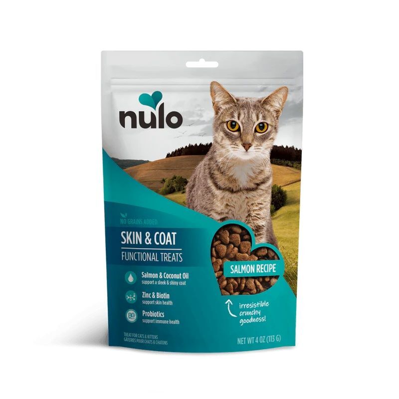 Nulo Skin & Coat Salmon Recipe Functional Crunchy Cat Treats, 4-Oz
