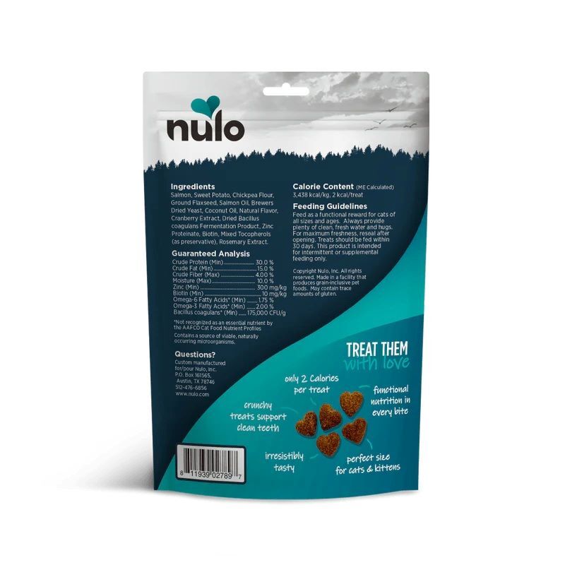 Nulo Skin & Coat Salmon Recipe Functional Crunchy Cat Treats, 4-Oz