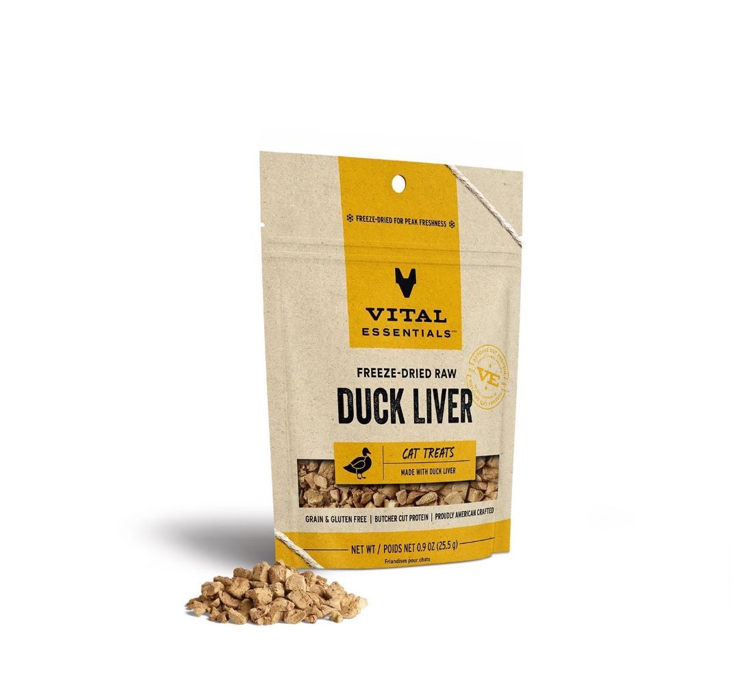 Vital Essentials Freeze-Dried Raw Duck Liver Cat Treats, 0.9-Oz