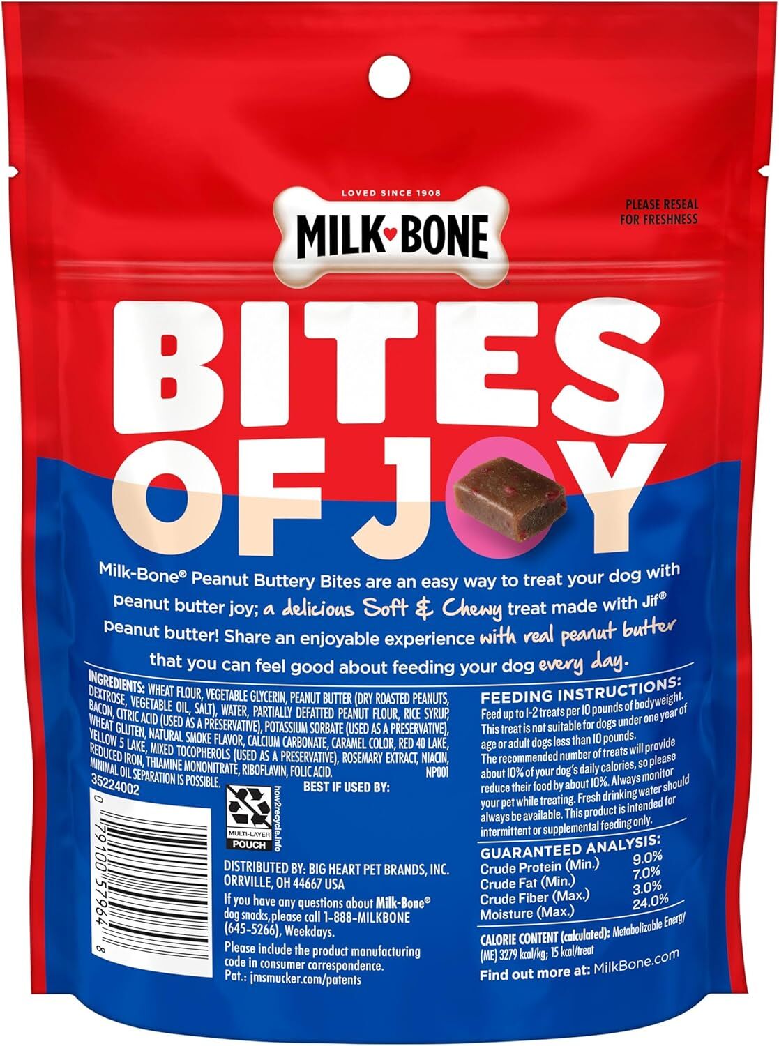Milk Bone Peanut Buttery Bites Made With Jif Peanut Butter, 4.5-Oz