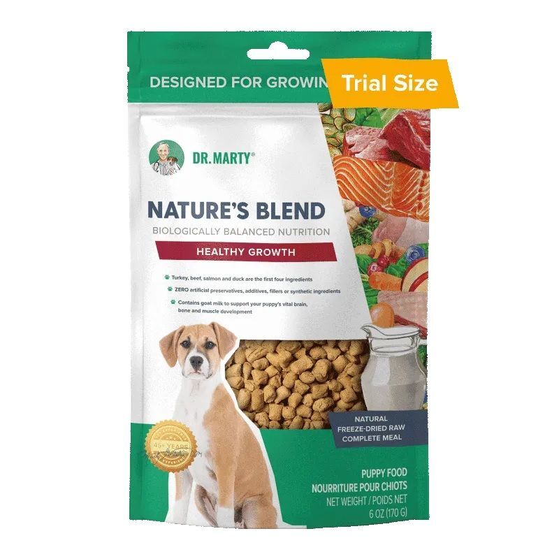 Dr. Marty Nature’s Blend Healthy Growth Premium Freeze-Dried Raw Puppy Food, 6-Oz