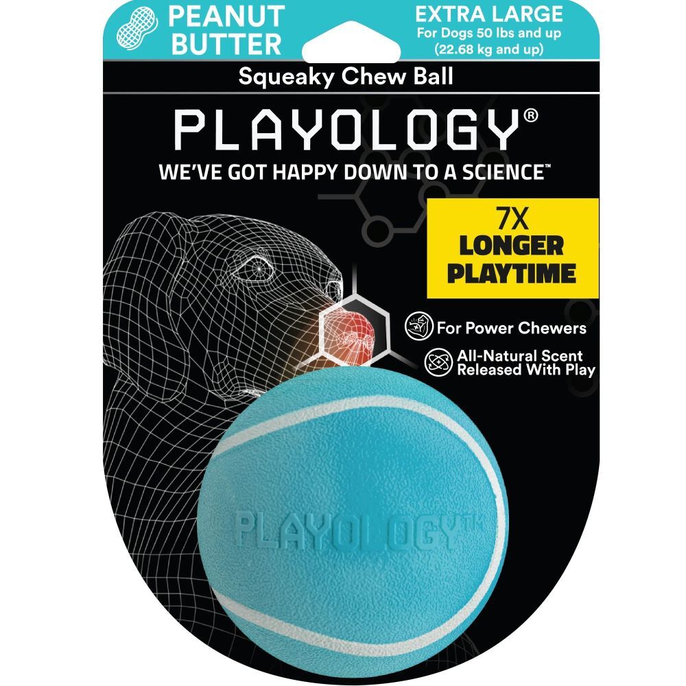 Playology Extra Large Peanut Butter Squeaky Chew Ball
