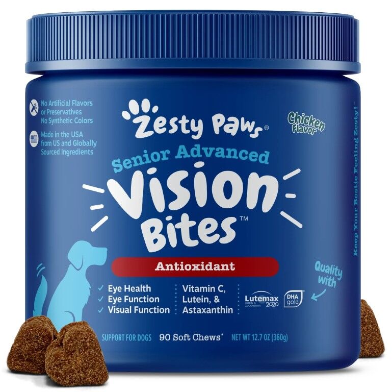 Zesty Paws Senior Advanced Vision Bites For Senior Dogs, 90-Ct