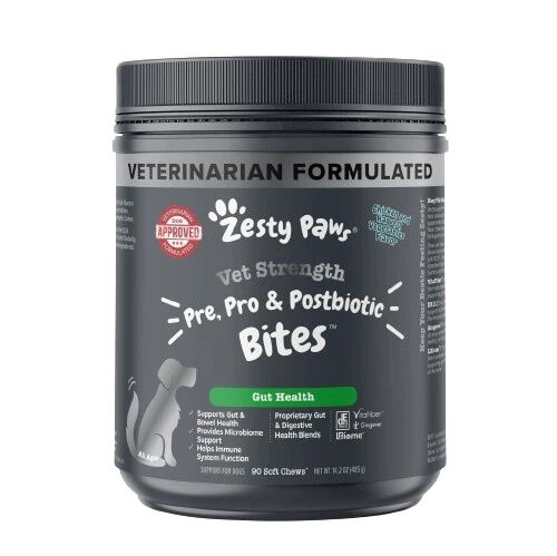 Zesty Paws Vet Strength Pre, Post, & Probiotic Bites For Dogs, 90-Ct