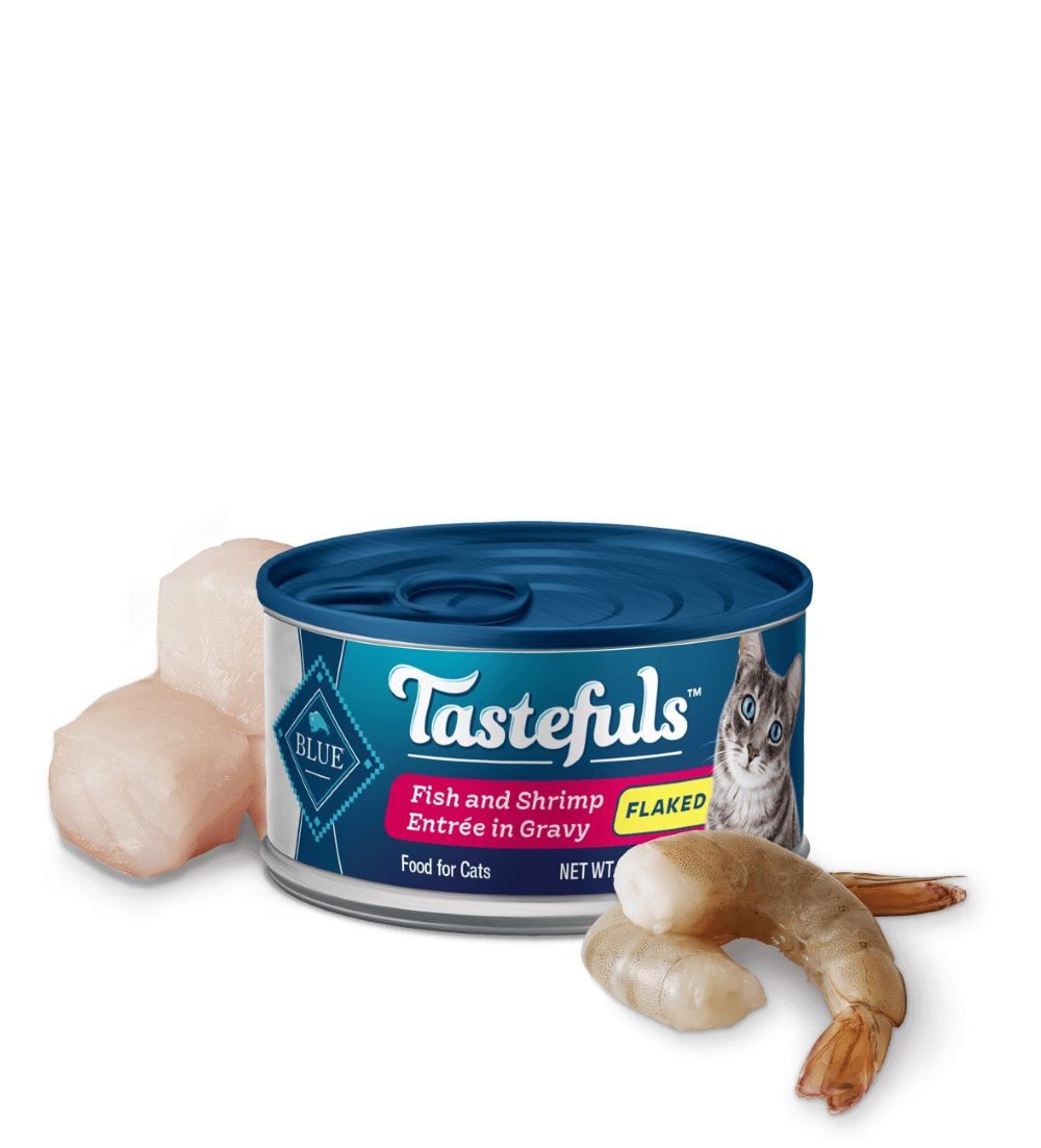Blue Buffalo Tastefuls Flaked Fish and Shrimp in Gravy Cat Food, 5.5-Oz
