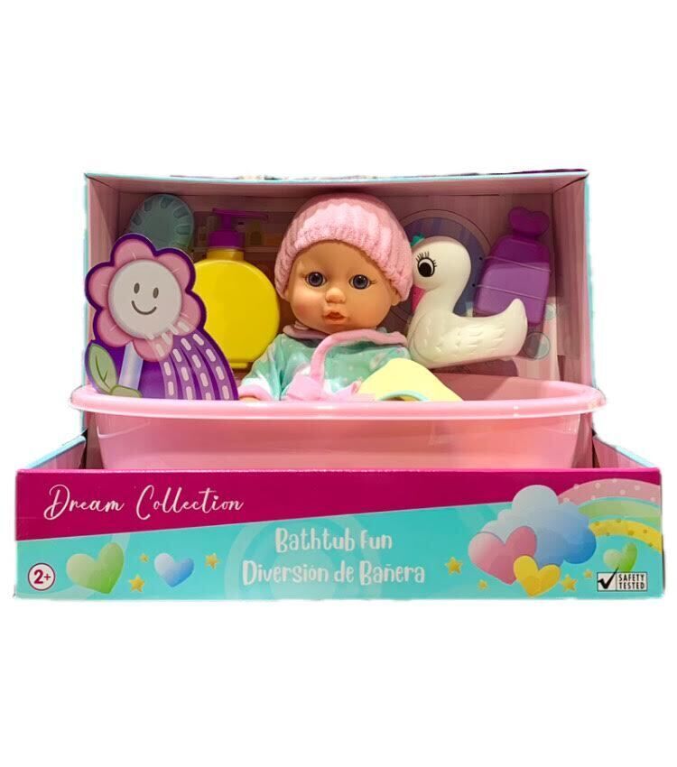 Gigo Dream Collection Bathtub Fun Doll Playset, 10-In