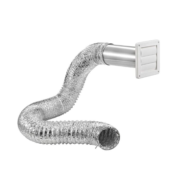 Lambro Bath Fan Exhaust Through the Wall Louvered Vent Kit, 4-In x 8-Ft