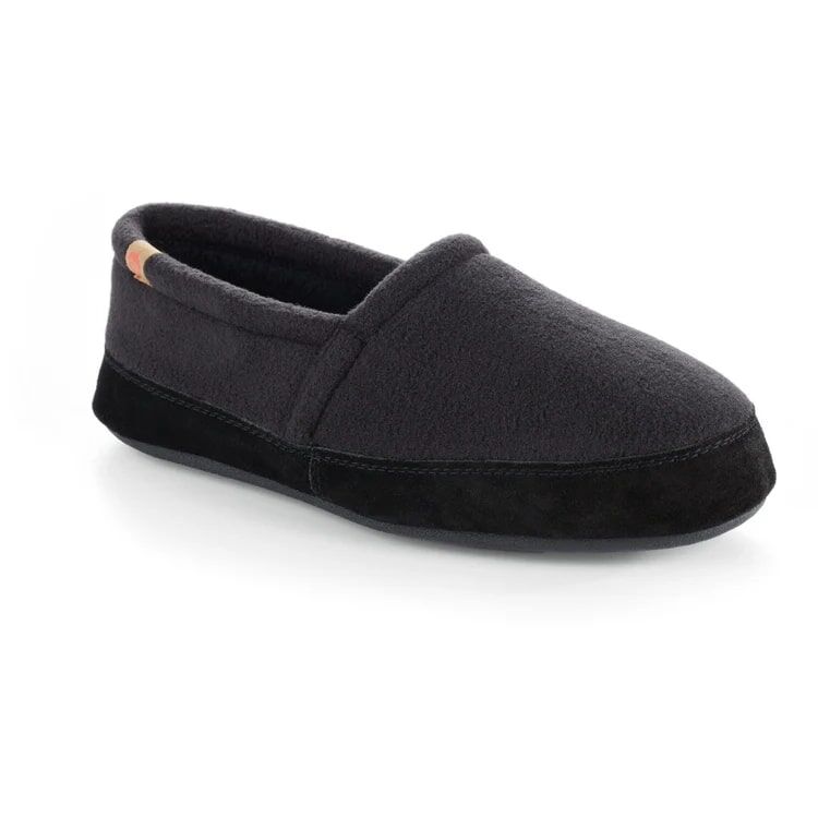 Acorn Men's Moc Slippers With Cloud Cushion Comfort in Black
