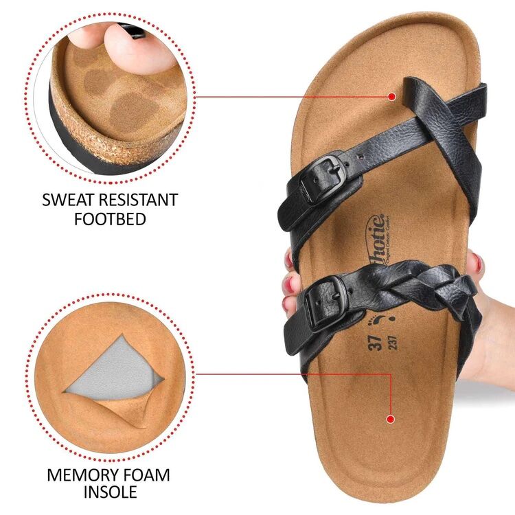 Women's Irenic Strappy Slide Sandals in Black