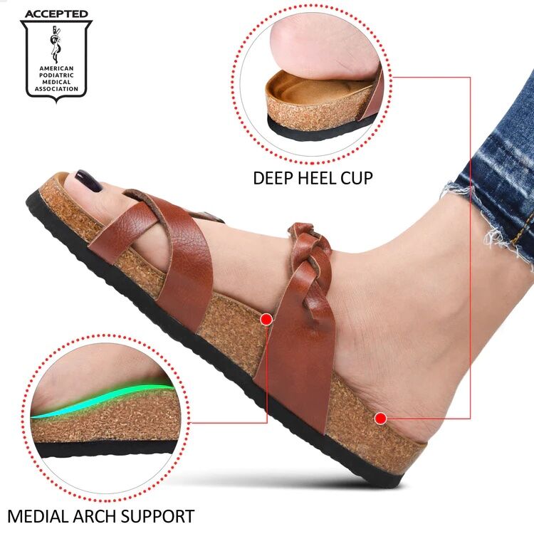 Women's Strappy Braided Sandal in Brown