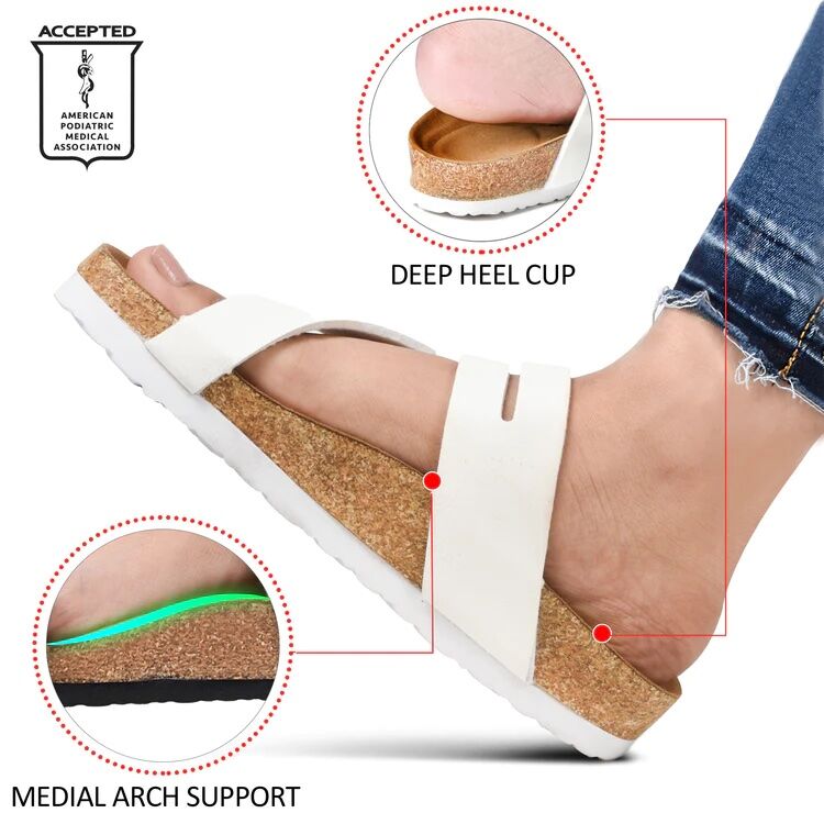 Women's Kaizen Split Toe Slides in Cream