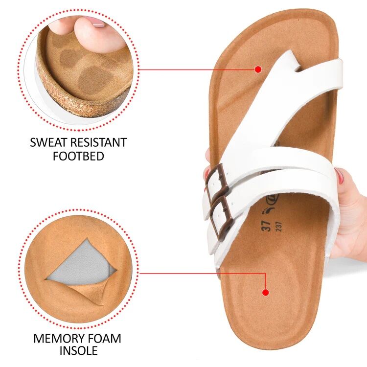 Women's Kaizen Split Toe Slides in Cream