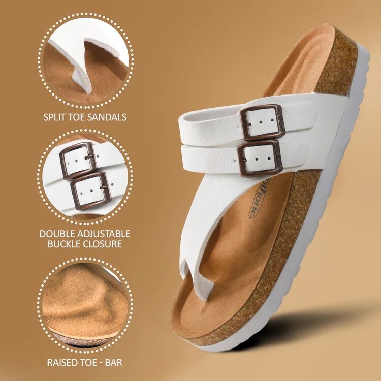 Women's Kaizen Split Toe Slides in Cream
