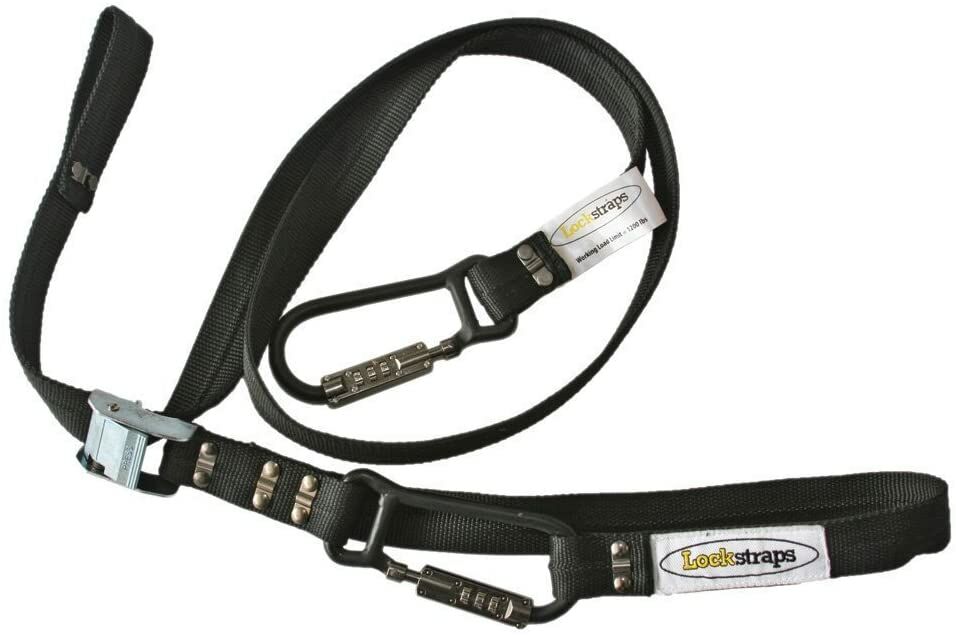 Locking Tie Down Strap, 8.5-Ft, Black