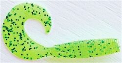 Dry Creek Single Tail Money Grubber Chartreuse Pepper, 4-In, 20-Pk