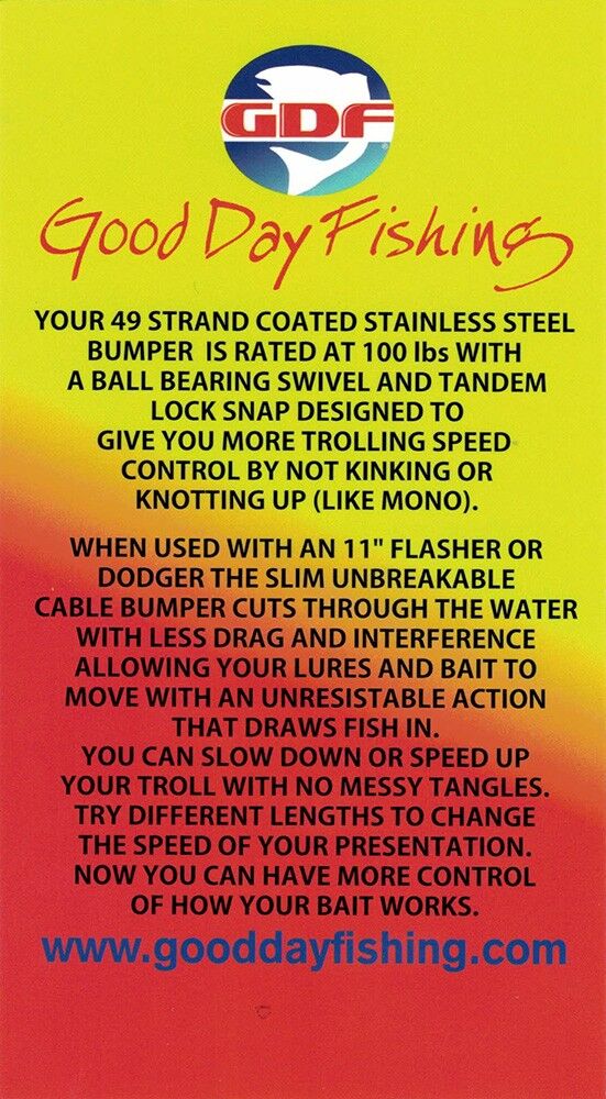 Good Day Fishing Cable Bumper, 32-In, 100-Lb