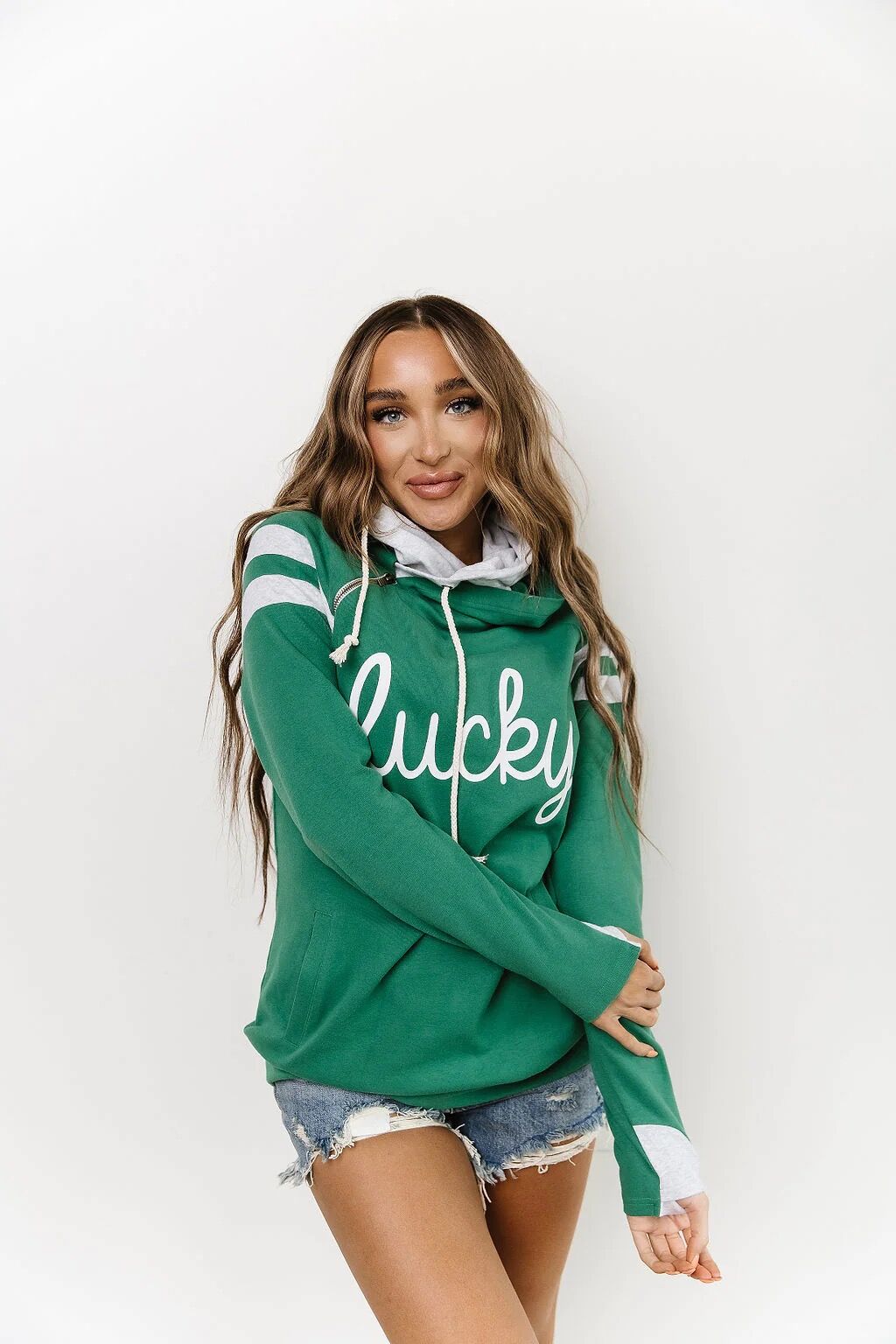 Women's DoubleHood® Sweatshirt in Happy Go Lucky