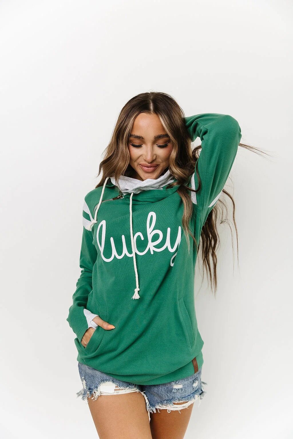 Women's DoubleHood® Sweatshirt in Happy Go Lucky