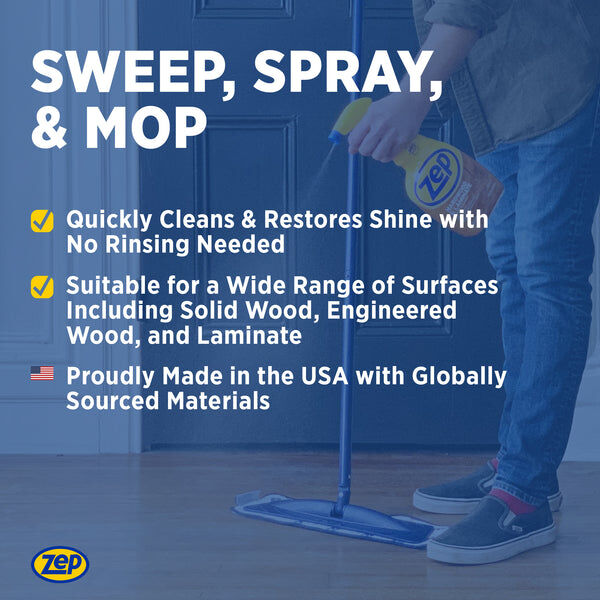 Zep Hardwood & Laminate No Rinse & Streak Free Floor Cleaner, 32-Oz
