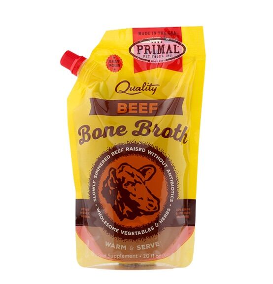 Primal Beef Bone Broth Wet Dog Food, 20-Oz Container 