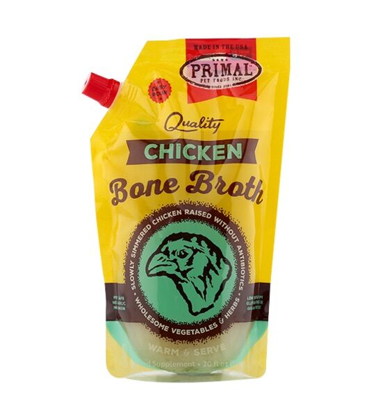 Primal Chicken Bone Broth Wet Dog Food, 20-Oz Container 