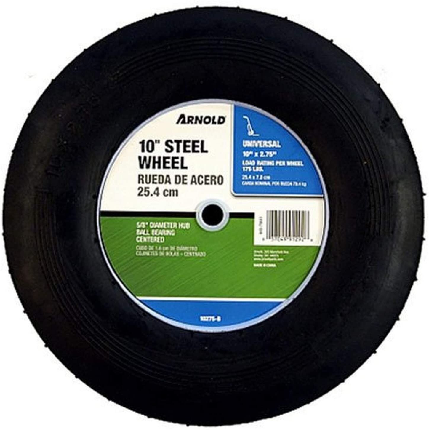 Arnold 10-Inch Ribbed Tread Steel Wheel
