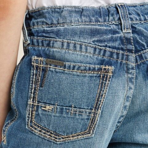 Ariat Boy's B4 Relaxed Boundary Boot Cut Jean in Dakota