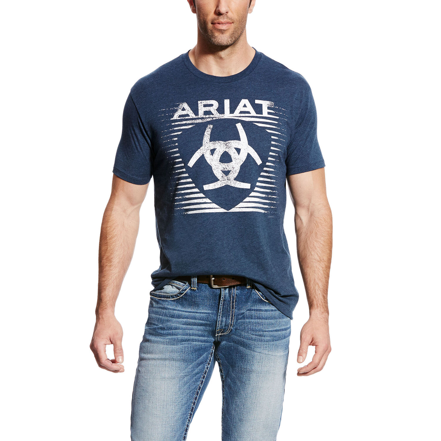 Men's Shade White Logo T-Shirt in Navy