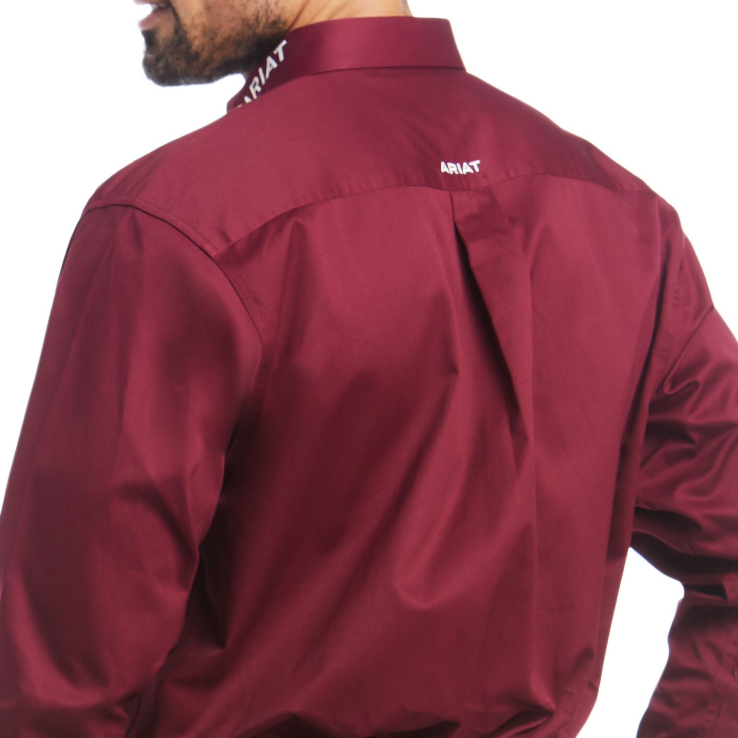 Men's Ariat Twill Classic Fit Shirt in Burgundy