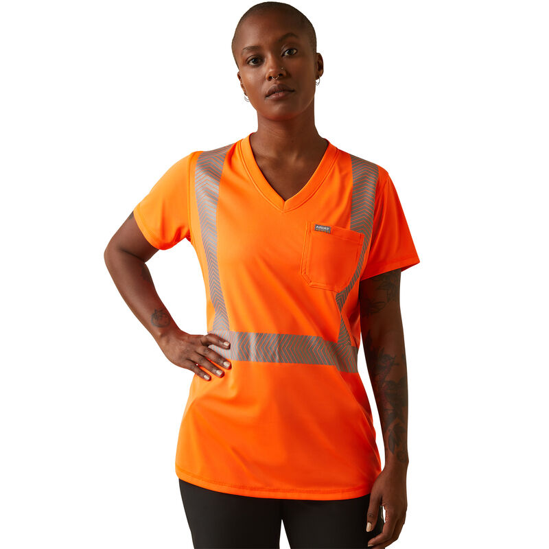 Women's Rebar Hi-Vis ANSI T-Shirt in Orange