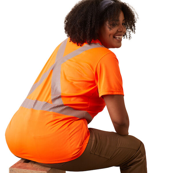 Women's Rebar Hi-Vis ANSI T-Shirt in Orange