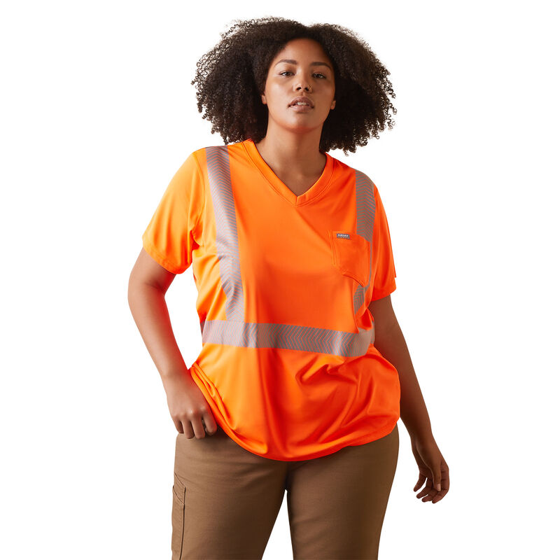 Women's Rebar Hi-Vis ANSI T-Shirt in Orange
