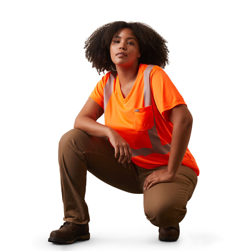 Women's Rebar Hi-Vis ANSI T-Shirt in Orange