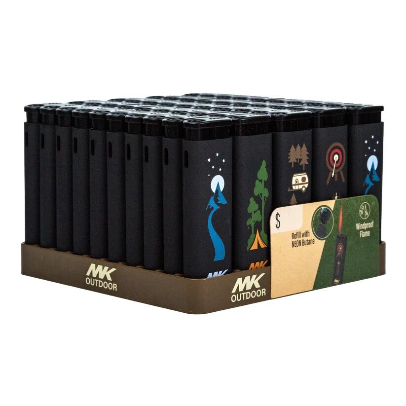 MK Lighter Outdoor Series Windproof Flame Alpine Set Pocket Lighters, 4-Pk