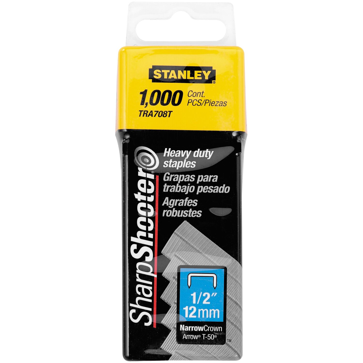 Stanley Sharpshooter 1/2-Inch Leg Length Staples, Steel (1000 Count)