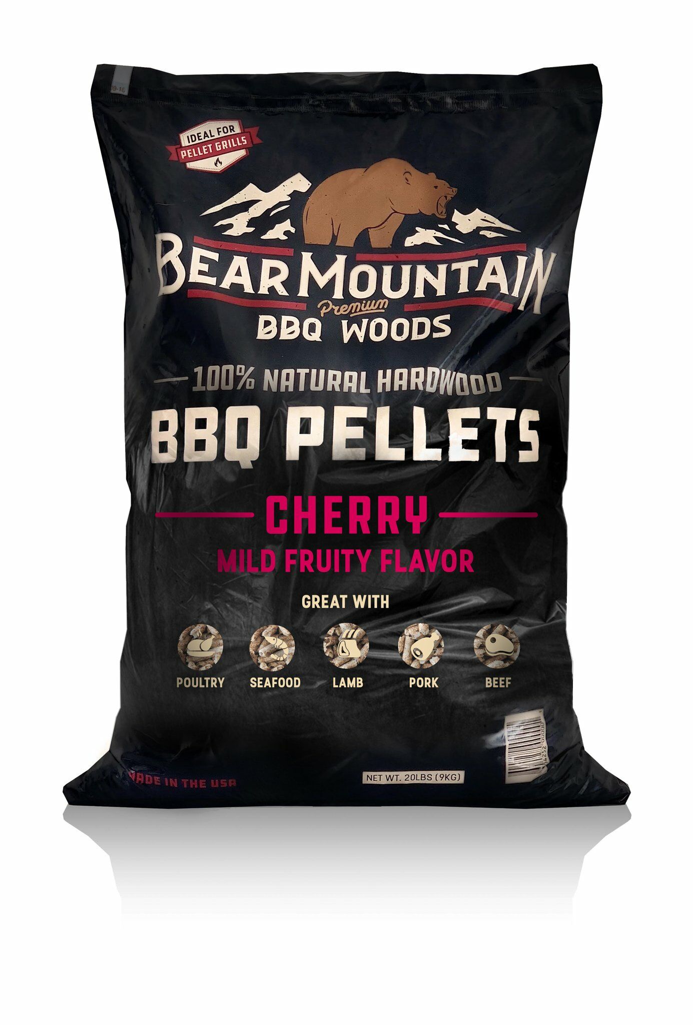 Bear Mountain Cherry BBQ Wood Pellets, 20-Lb