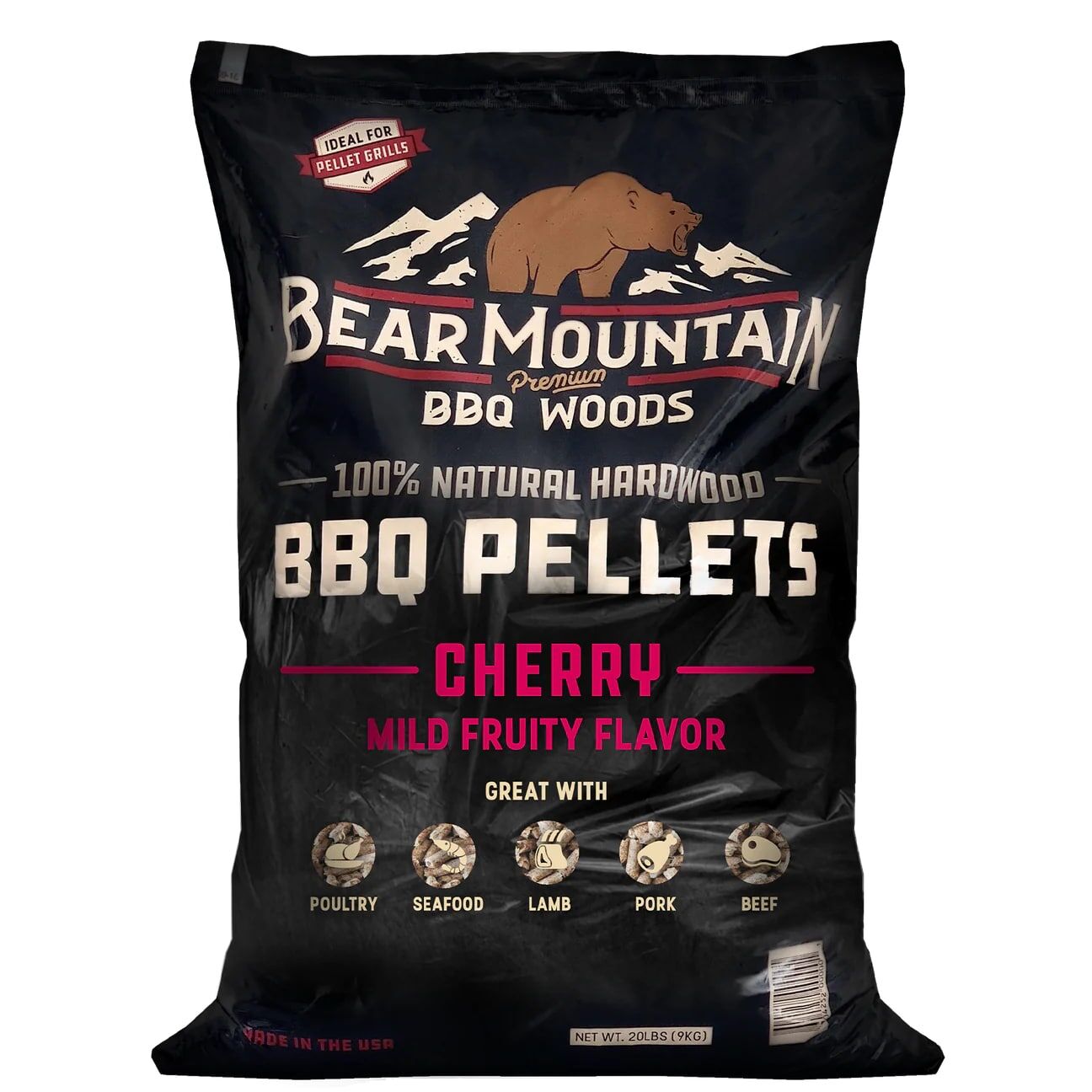 Bear Mountain Cherry BBQ Wood Pellets, 20-Lb