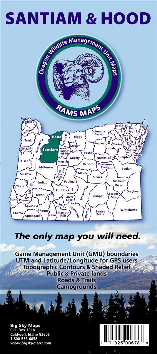 Big Sky Maps Santiam/Hood GMU Map