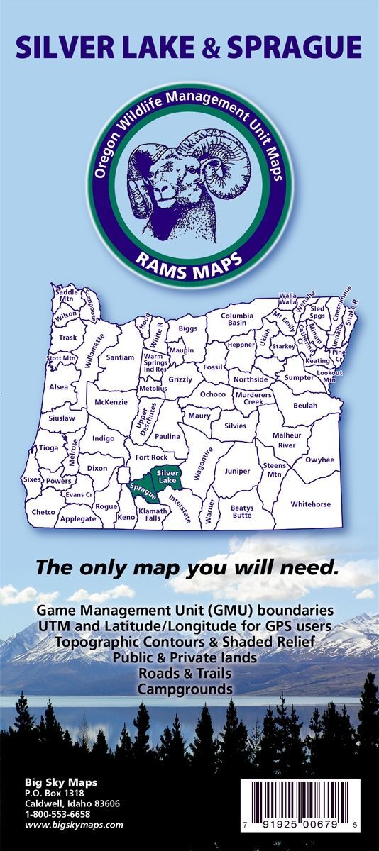 Big Sky Maps Silver Lake/Sprague GMU Map