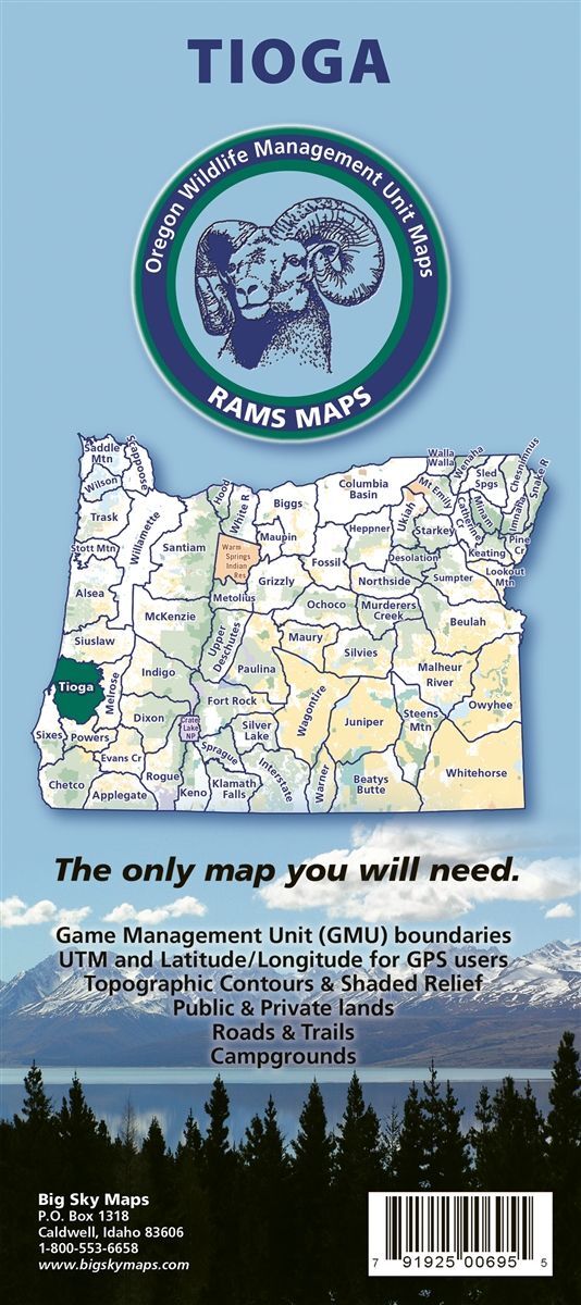 Big Sky Maps Tioga GMU Map