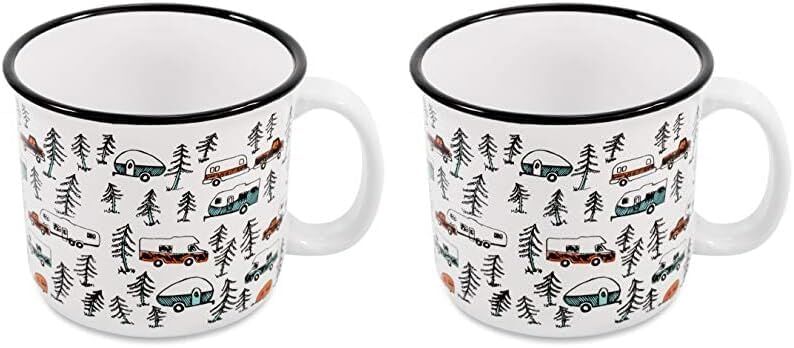 Camco White Life Is Better At The Campsite Mug, 14-Oz