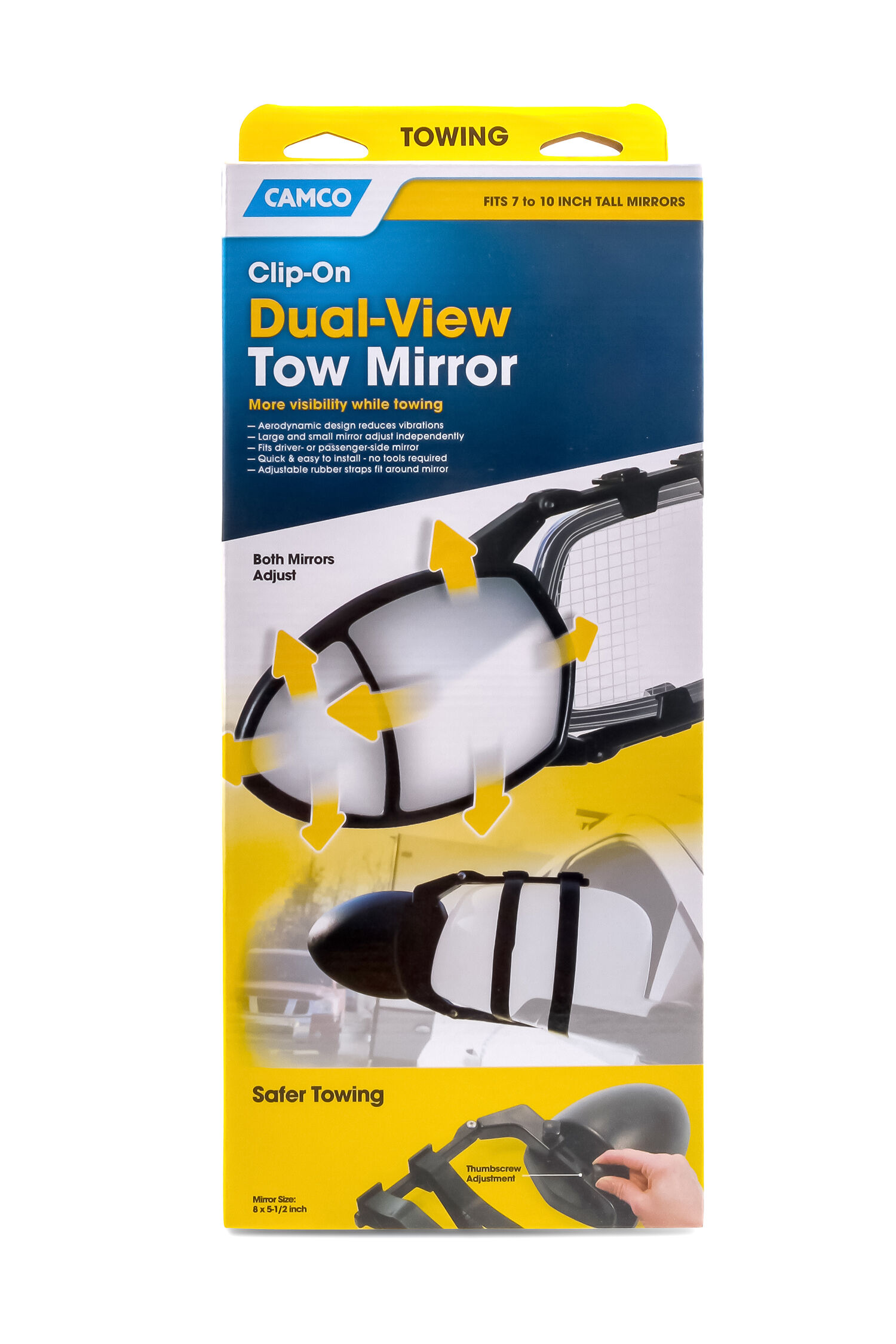 Clamp-On Double Towing Mirror