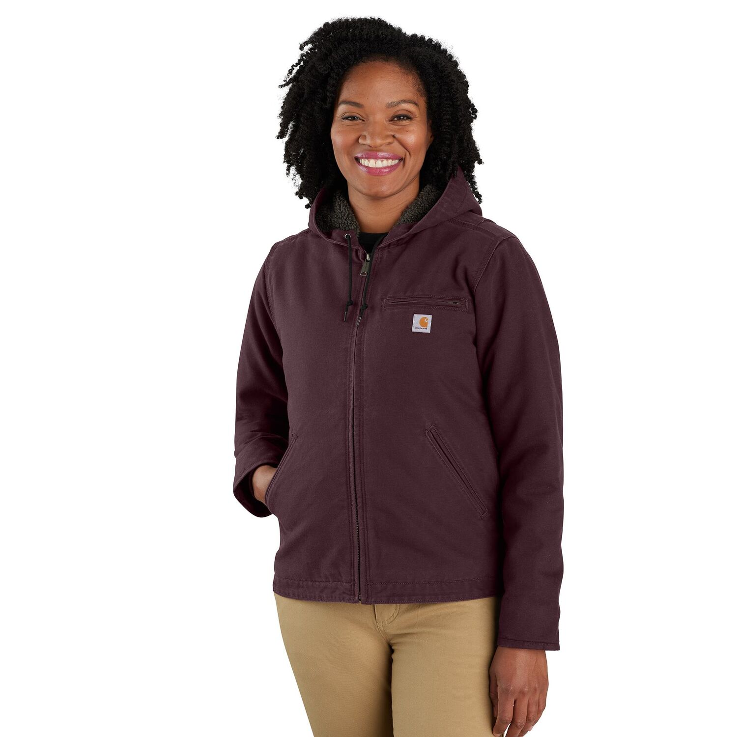 Carhartt Women's Loose Fit Washed Duck Sherpa Lined Jacket