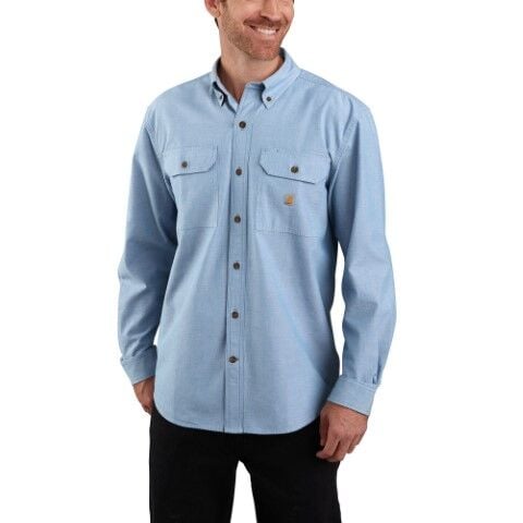 Carhartt Men's Loose Fit Midweight Chambray Long Sleeve Shirt
