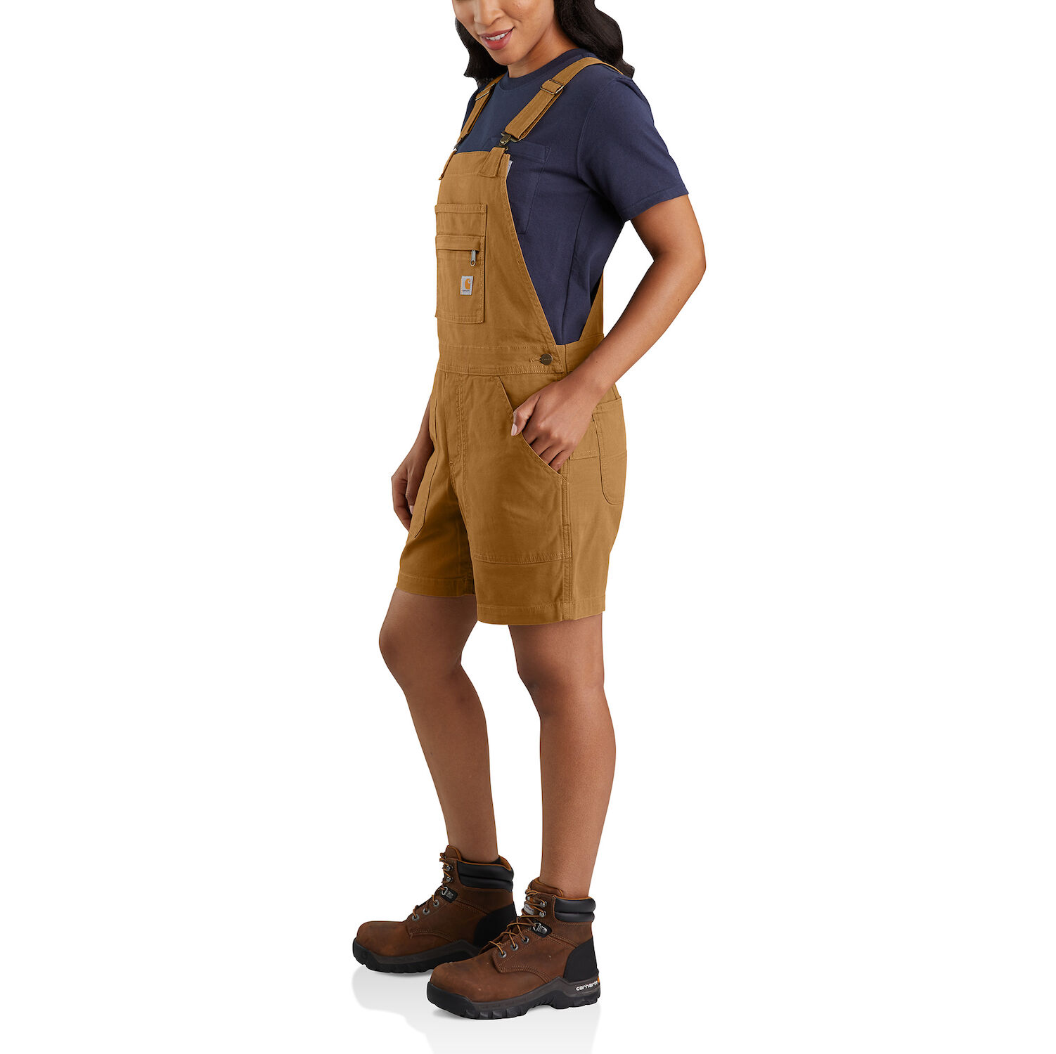 Carhartt Women's Rugged Flex Relaxed Fit Canvas Shortall in Carhartt Brown