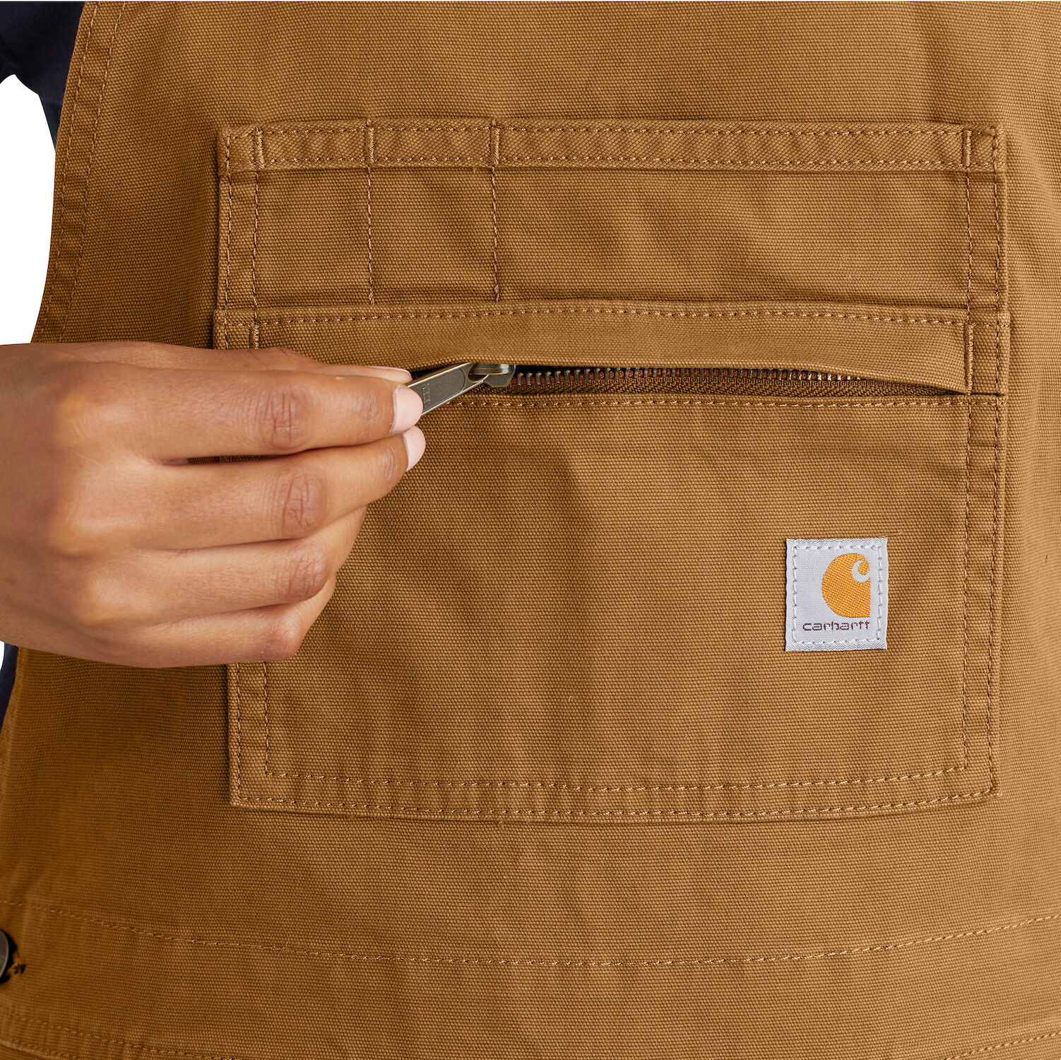 Carhartt Women's Rugged Flex Relaxed Fit Canvas Shortall in Carhartt Brown