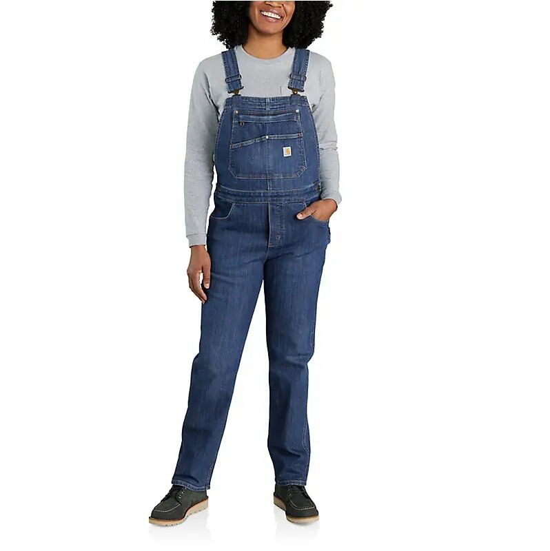 Carhartt Women's Rugged Flex Relaxed Fit Denim Bib Overall in Arches