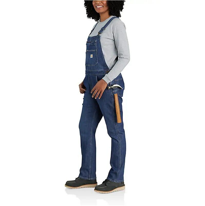 Carhartt Women's Rugged Flex Relaxed Fit Denim Bib Overall in Arches