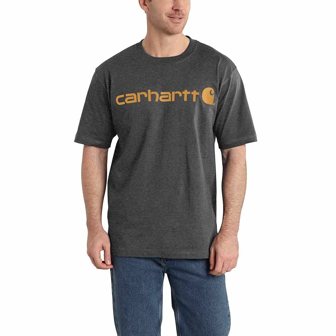 Men's Heavyweight Short-Sleeve Logo Graphic T-Shirt in Carbon Heather